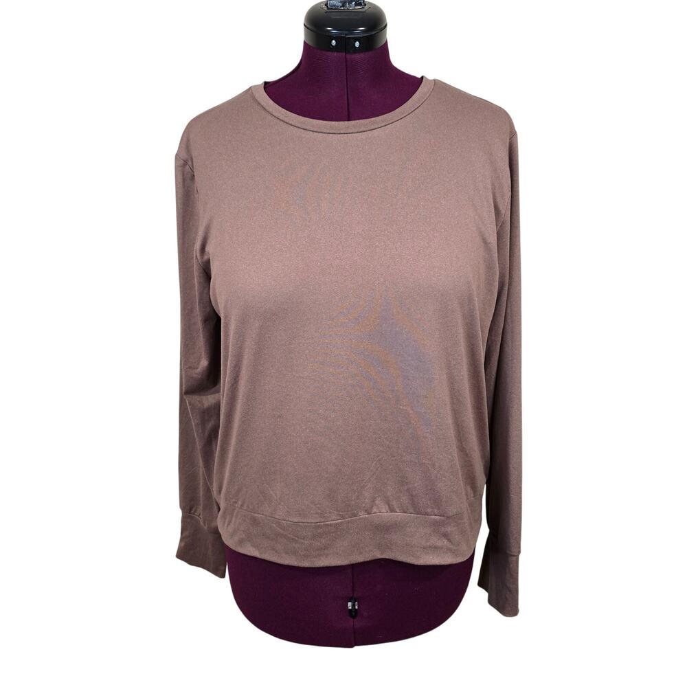 Women's Lukka Lux Reddish Tan Long Sleeve Athletic Athleisure Top | Size Large